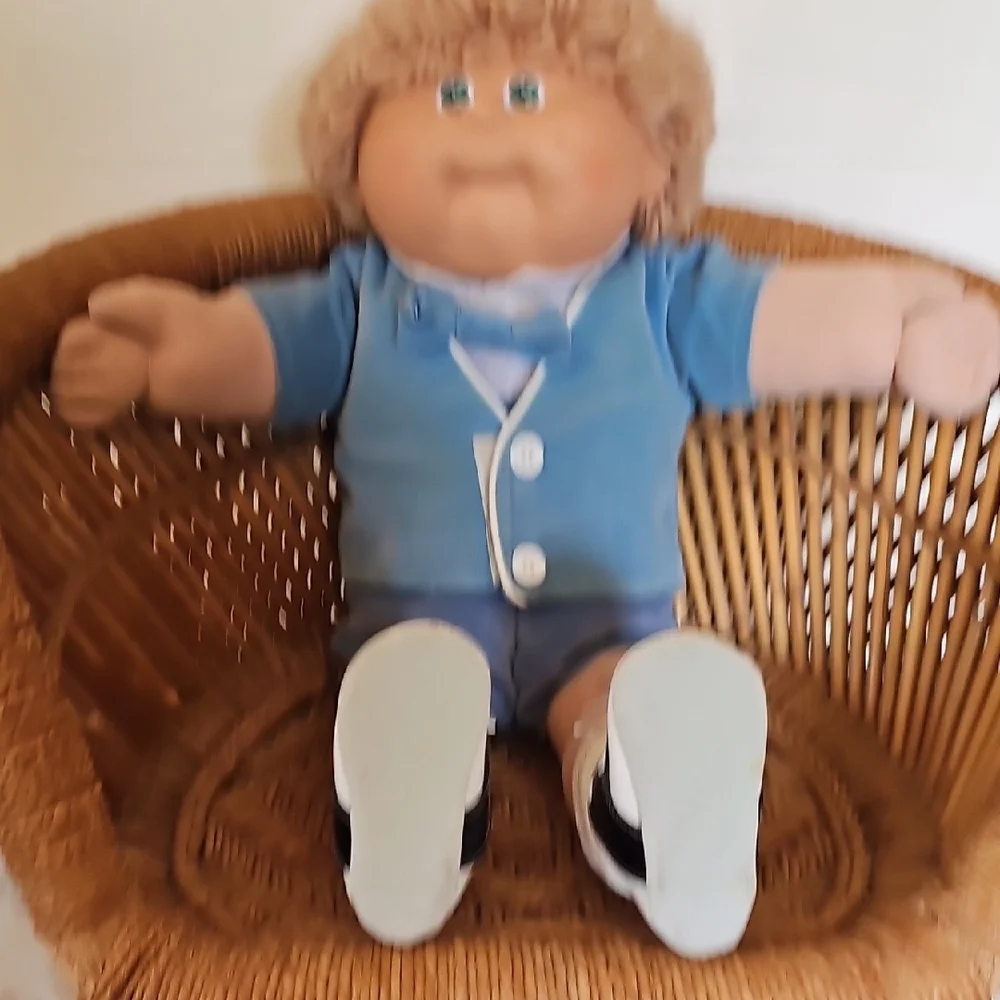 Vintage Cabbage Patch Kid Doll Blonde Blue Clothes Appalachian Coleco 1978-1982